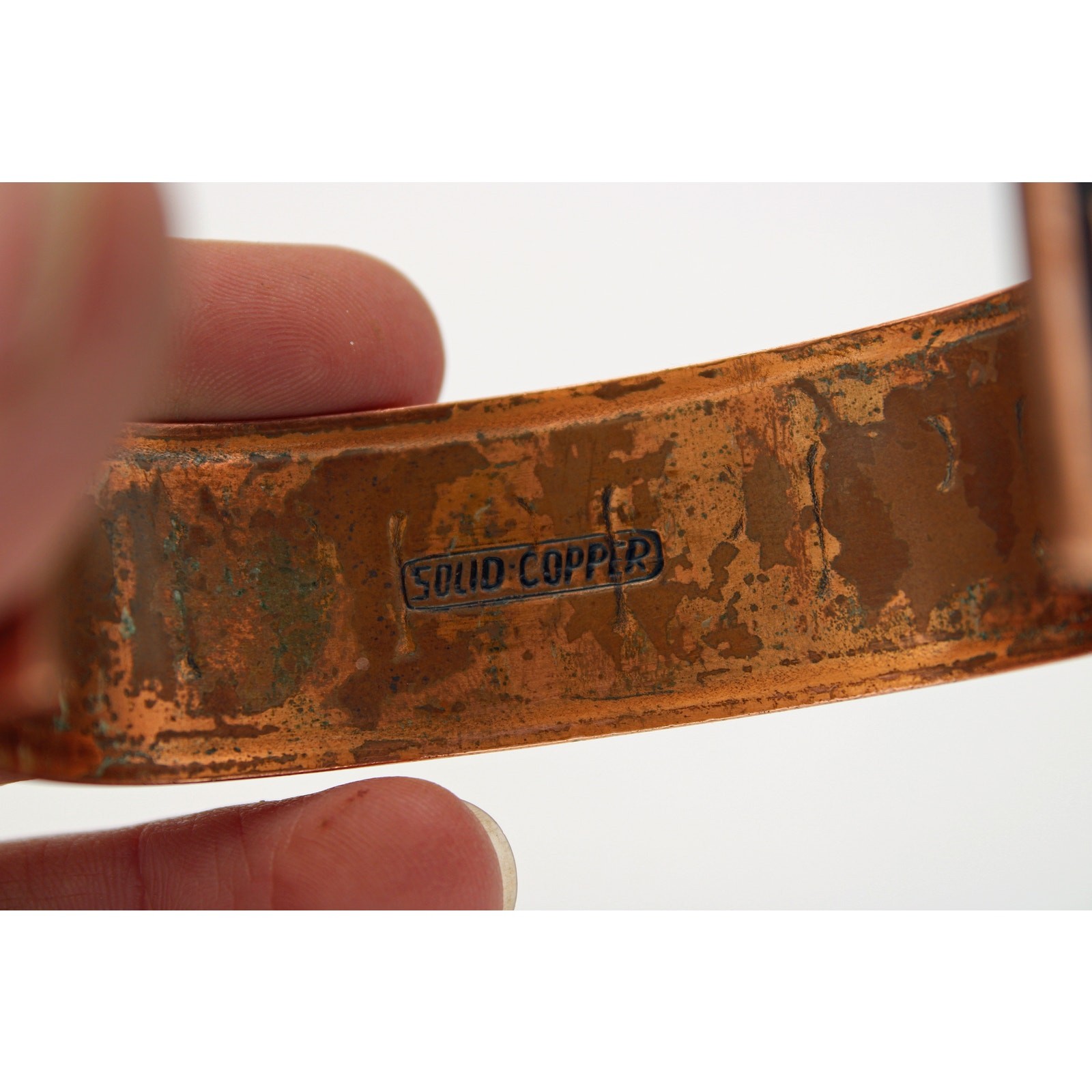 Solid Copper Grecian Key Cuff Bracelet - image 5