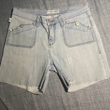 Rock Republic Womens Denim Shorts Light Wash Frayed Hem Pockets
