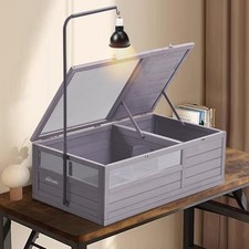 Tortoise Habitat House Indoor, Wooden Tortoise House Reptile Enclosure Outdoo...