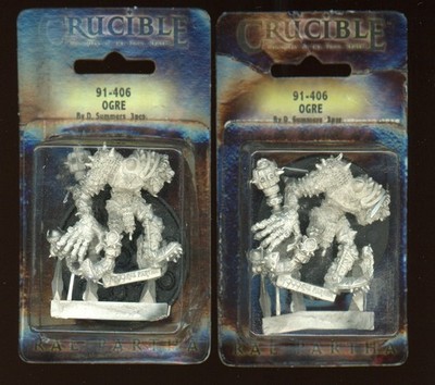 Ral Partha Crucible Metal Miniatures 2 Blisters of Ogre  NEW