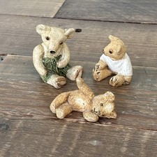 Vintage 1980s Peter Fagan Miniature Hand Painted Teddy Bears Set of 3 M1 