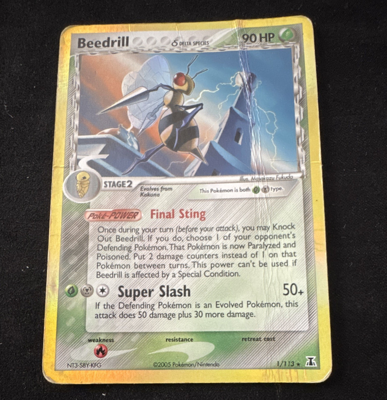 Pokemon TCG Beedrill Delta Species 1/113 Holo Rare Holo HP90 EN 2005