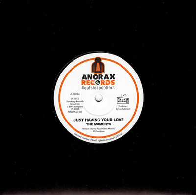 THE MOMENTS Just Having Your Love / RIMSHOTS..- New Northern Soul 45 (Anorax) 7''