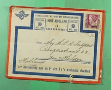 DR WHO 1937 DUTCH EAST INDIES FIRST FLIGHT? TO NETHERLANDS KLM m24839