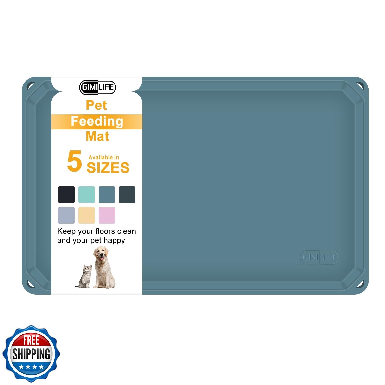 Gimilife Silicone Pet Food Mat for Dog and Cat Feeding with Waterproof Base