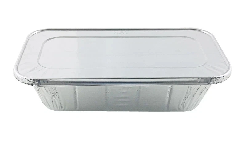 Handi-Foil 1/3 Third-Size Deep Aluminum Foil Steam / 5 lb. Loaf Pan w/Foil Lids