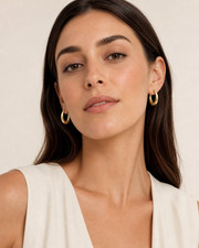 Mejuri Oval Golden Hoops Earrings