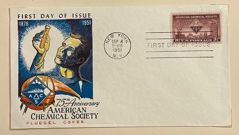 US FDCs #1002 Fluegel & ArtCraft 1951 75th Anniversary American Chemical Society - Image 3 of 3