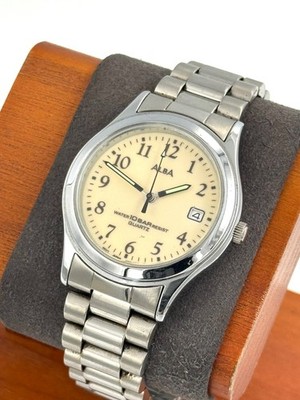 Vintage seiko alba 32mm Men Quartz Watch V732-0L80 for Parts not working -f1227