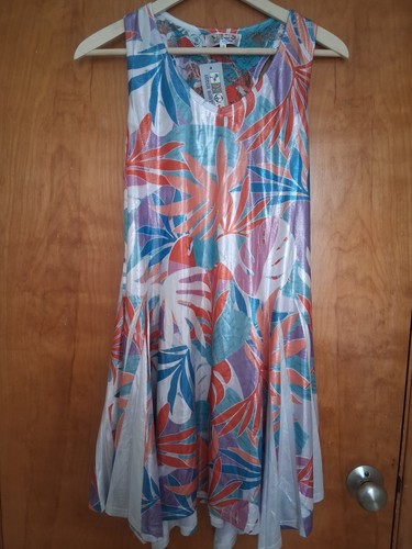 NWT India Boutique Womens One Size Tropical Floral  Vacay A-Line Dress 89870