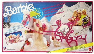 Barbie - Schlittenkutsche mit Blizzardpferd Neu Sealed Box - Mattel 1991