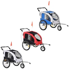 Aosom Pet Stroller w/ Canopy Storage Pockets Adjustable Handlebar