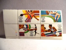 SCOTT STAMP # 2048 - 2051 LOS ANGELES 1984 OLYMPICS 13 CENT PLATE BLOCK - MNH