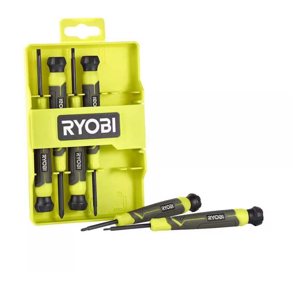 RYOBI, Juego de destornilladores de precisión de 6 piezas con asas de agarre de cojín, NUEVO Foto 3 de 4