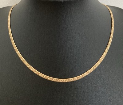 VINTAGE 9 KT GOLD FLACHGLIEDER HALSKETTE 375 DAMEN 18 ZOLL KETTE QUALITÄT HERGESTELLT TOP