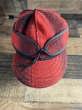 Stormy Kromer Wool Cap Hat M/L Red Black Buffalo Plaid Made in USA