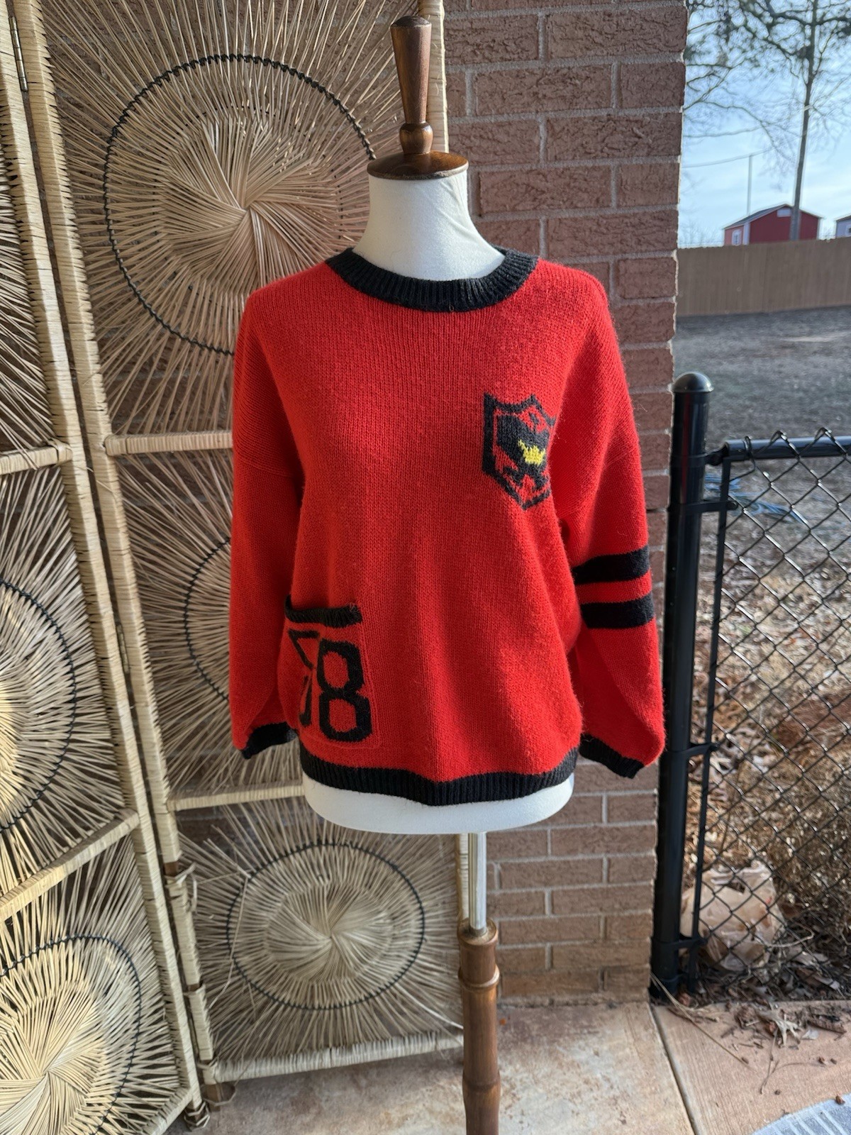 Reference Point Vintage RED crew Neck Graphic Jer… - image 2