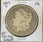 1889 O Morgan Silver Dollar VG Rotated Die 45 Degree Rare**