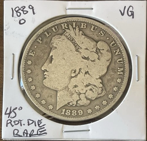 1889 O Morgan Silver Dollar VG Rotated Die 45 Degree Rare**