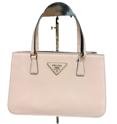 Authentic Prada Light Pink Patent Leather Top Handle Handbag