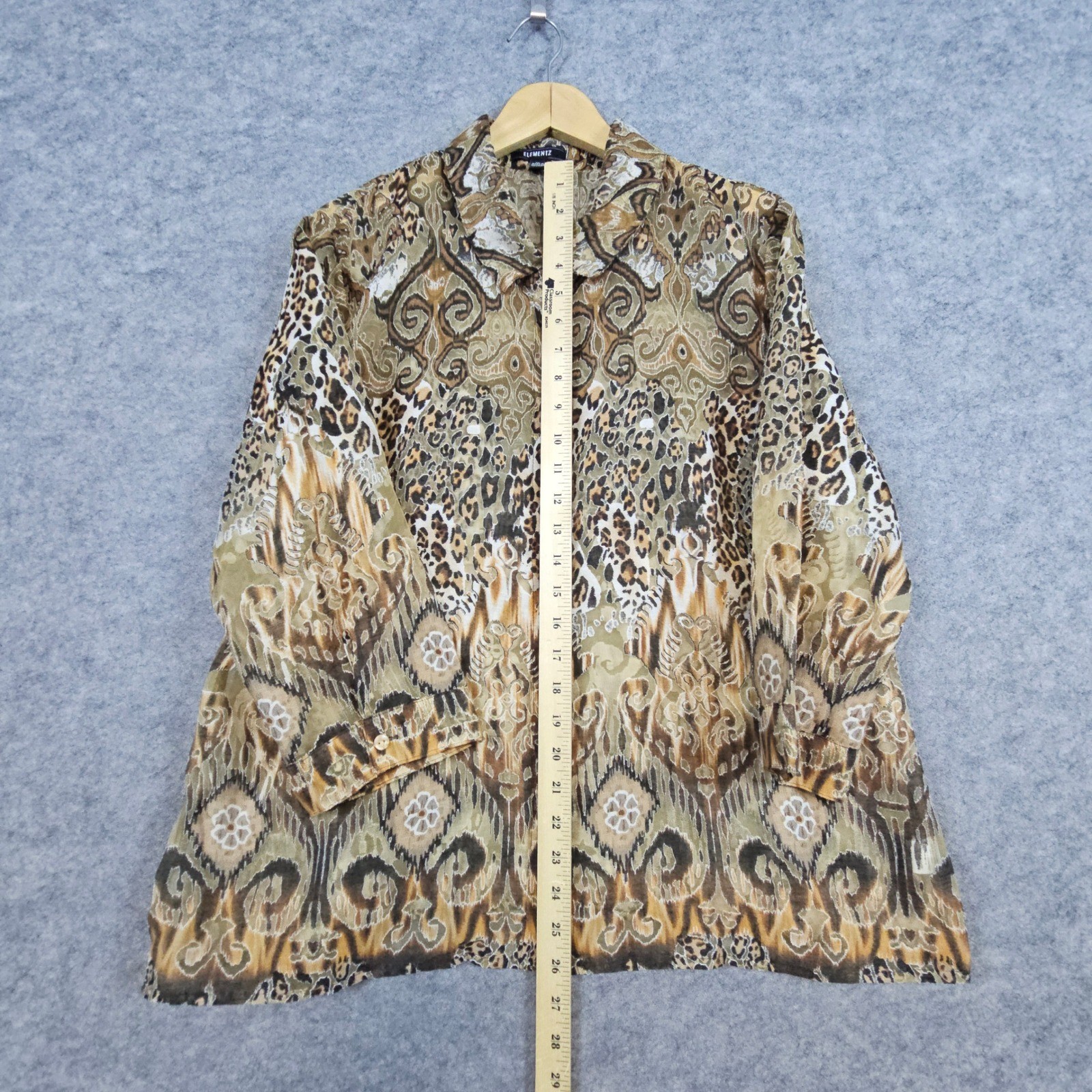 Elementz Leopard/Abstract Print Button Down Shirt… - image 8
