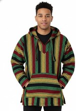 Mexican Baja Hoodie Sweater Poncho Boho Pullover   XXL