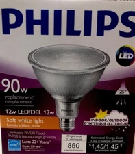 Philips 529628-12PAR38/LED/827/F25/DIM/ULW/120V 6/1FB PAR38 Flood LED (6-PACK)