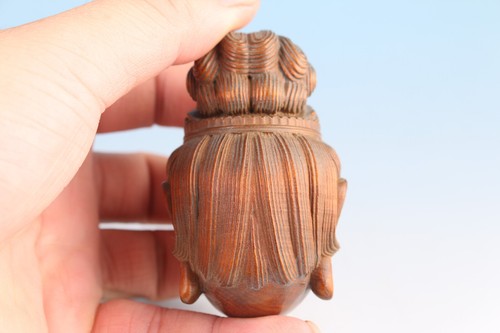 Bendición Netsuke China Boj Artesanal Estatua kwan-yin fengshui pieza de mano - Imagen 5 de 7