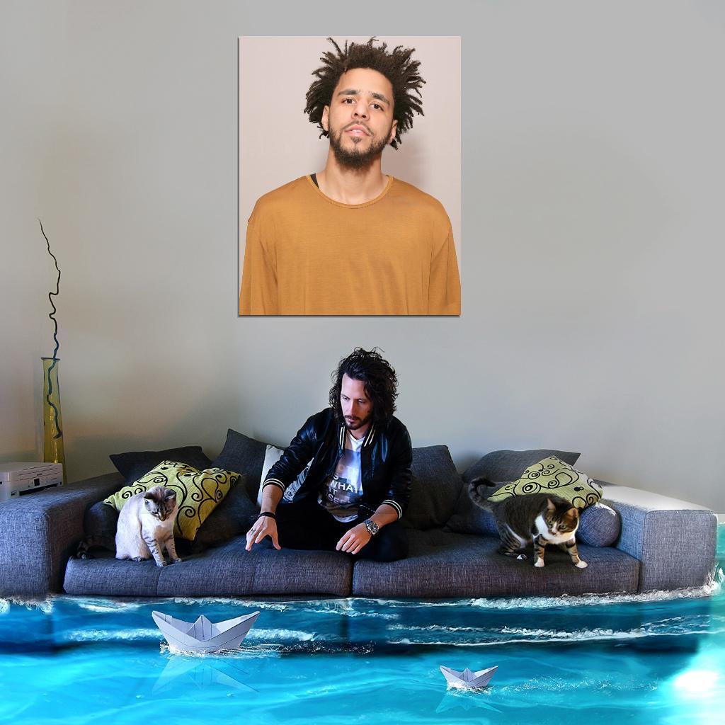 V7788 J. Cole Portrait Rare Rapper Hip Hop Rap Music Singer WALL