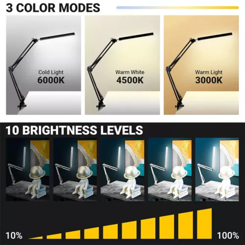 Bedside Desk Lamp Dimmable LED Table Light Study Reading Eye-Care with Control - Picture 4 of 12