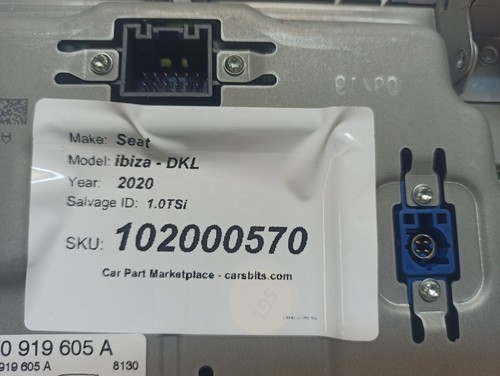 Seat Ibiza FR 2020 Genuine Sat Nav Media Display Unit 6F0919605A - Picture 6 of 6