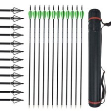 12pcs 30 Archery Carbon Arrows Hunting Broadh...