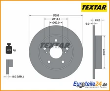 2pcs Brake Disc Pro Textar 92308303 for Suzuki Swift IV