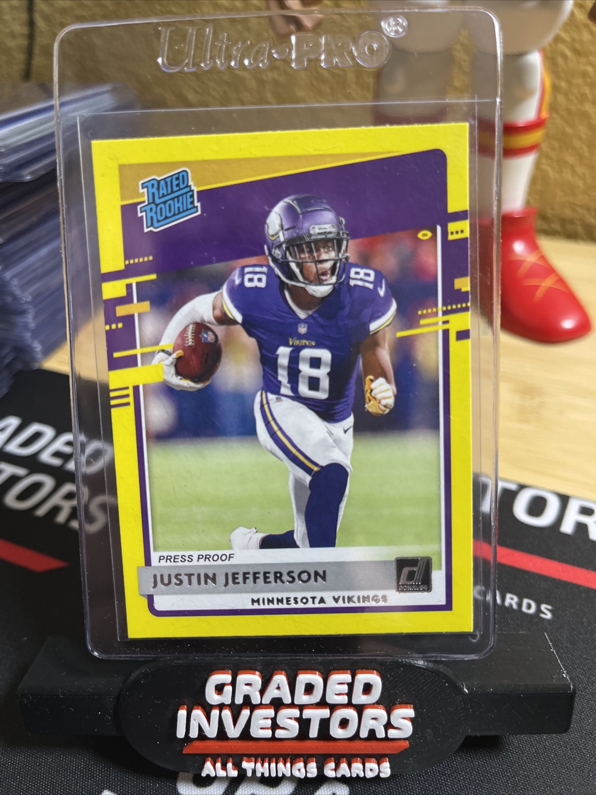2020 Donruss Football Justin Jefferson Yellow Press Proof #313 #skol