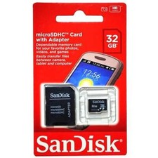 SanDisk 32GB microSDHC Card w/ SD  miniSD Adapter SDSDQ-032G-2ADP 