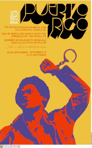 Poster politico. SET di 5. Propaganda cubana. Solidarietà Porto Rico indipendenza - Foto 5 di 5