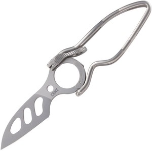 CRKT-5151-Daktyl-Stainless-Handle-420J2-Plain-Edge-Folding-Slide-Lock-Knife-New