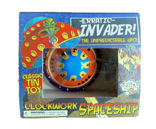 Unpredictable UFO Classic Tin Toy Reproduction Windup Flying Saucer