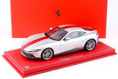 1:18 BBR Ferrari Roma 30th Anniversary matte Sanu silver with Showcase - Limited