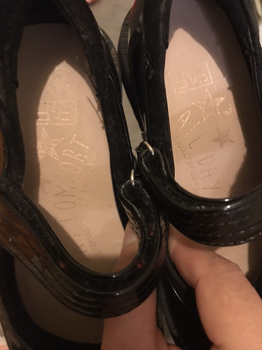 Tesco F&f Leather Patent All Day Comfort School Shoes Size 13 Worn