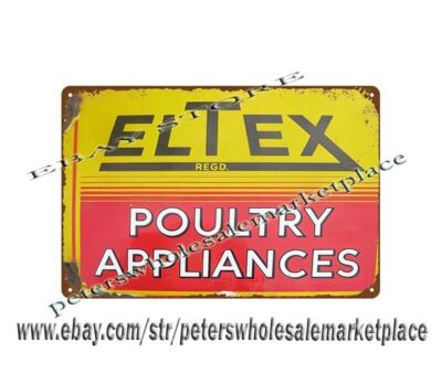 eltex poultry appliance farm metal tin sign living room wall home kitchen