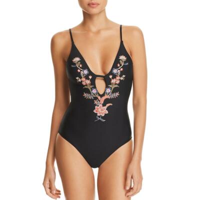 flower embroidered swimsuit
