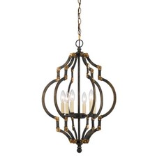 Colgante de metal Cal Lighting Howell 6 luces, hierro oro antiguo - FX-3593-6