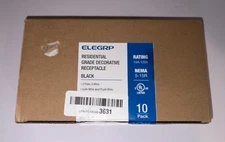 ELEGRP Decorative 15A 125V Residential Grade Self Grounding Outlets Black - 10