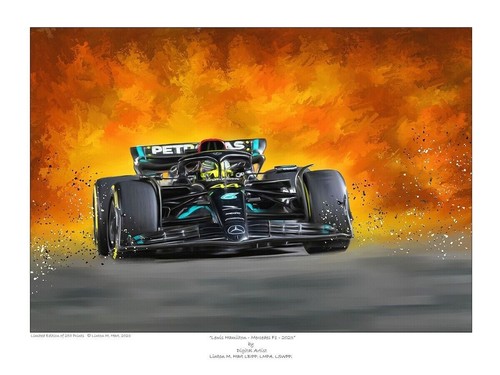 Lewis Hamilton - Mercedes F1 2023 - Auto - Limited Edition (250) Künstler signiert - Bild 4 von 4