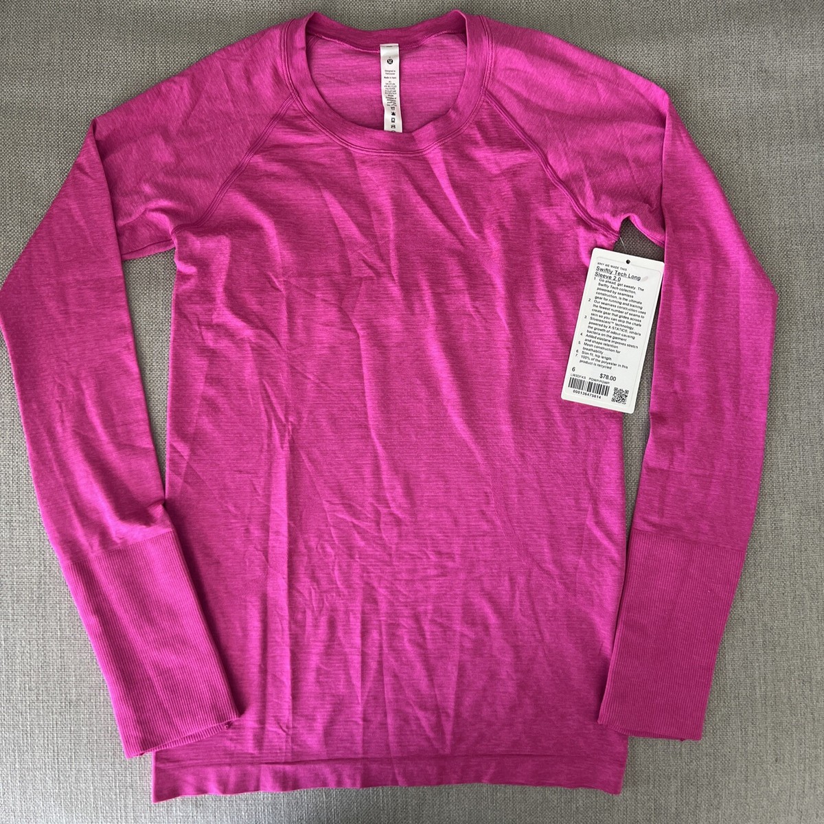 Lululemon Swiftly Tech Long Sleeve Shirt Size 6 Pow Pink