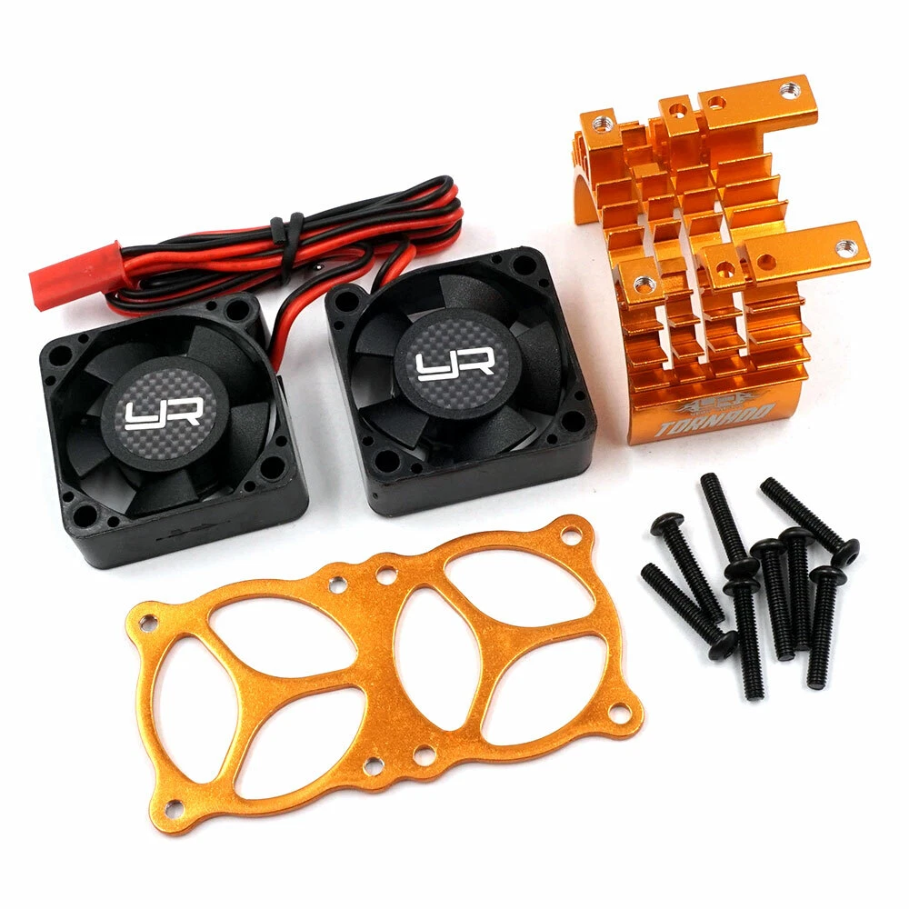 Yeah Racing YA-0643OR Alum 540/550 Motor Heat Sink w/ Twin Tornado