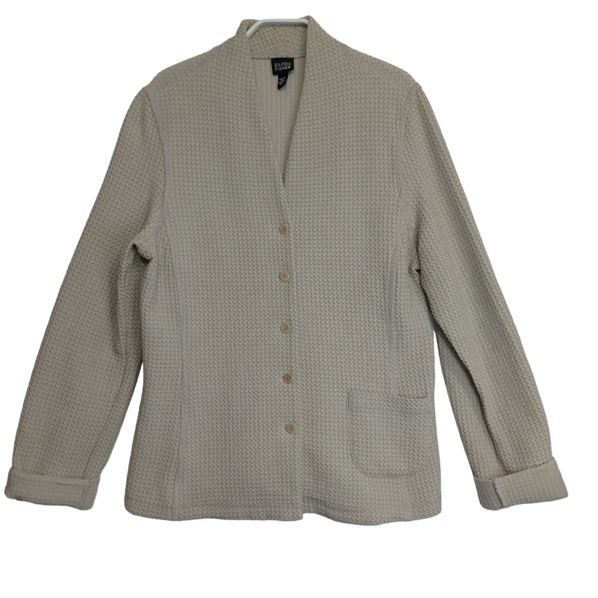Eileen fisher waffle knit jacket sale