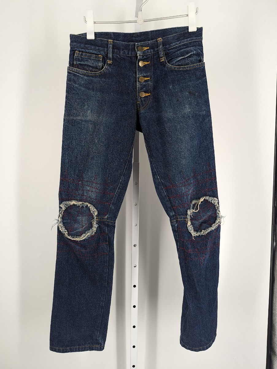 Christopher NEMETH Archive Curve Leg Embroidered Punk Rock Jeans M