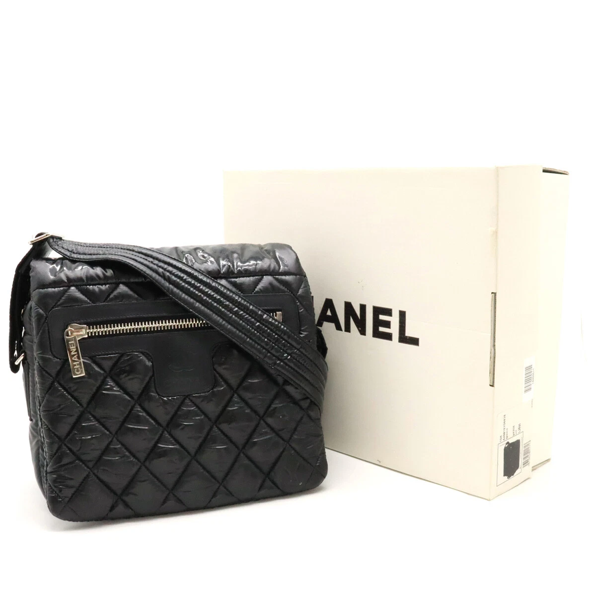 CHANEL Coco Coon Matelasse Small Messenger Shoulder Bag Leather Black  230708T